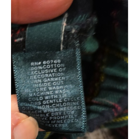 Ralph Lauren Xmas Women’s XL Red Green Tartan Plaid Cotton 2-Piece Pajama Set - Picture 12 of 13